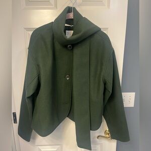 Women's Green Faux Wool Jacket